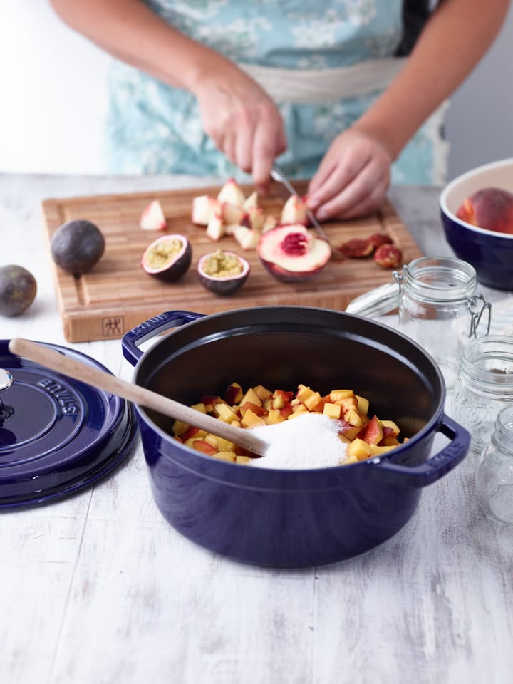 Staub ronde gietijzeren pan, drie lagen emaille 3,8 l, donkerblauw STAUB