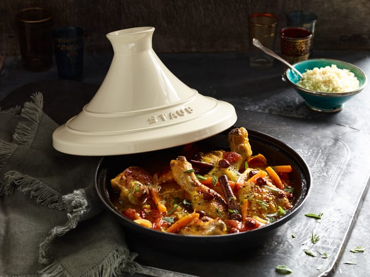 Staub Tagine gietijzer zwart-beige, 20 cm STAUB