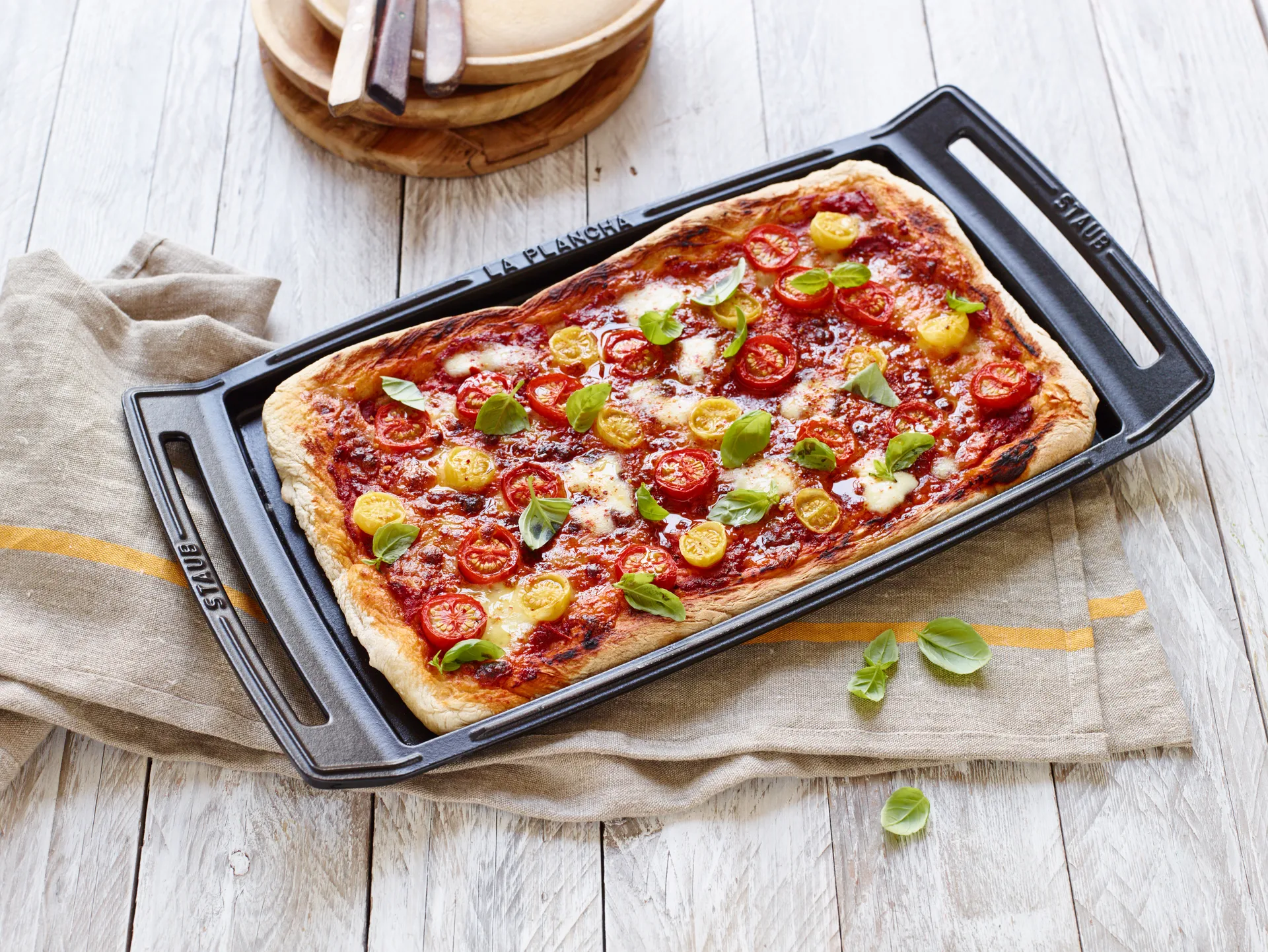 Staub Teppanyaki bakplaat met handvatten 38x25 cm, Zwart STAUB