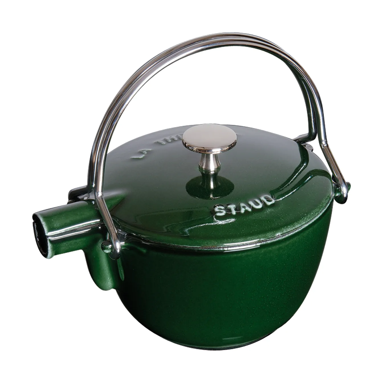 Staub theepot gietijzer rond 1,15 L, Basilicumgroen STAUB