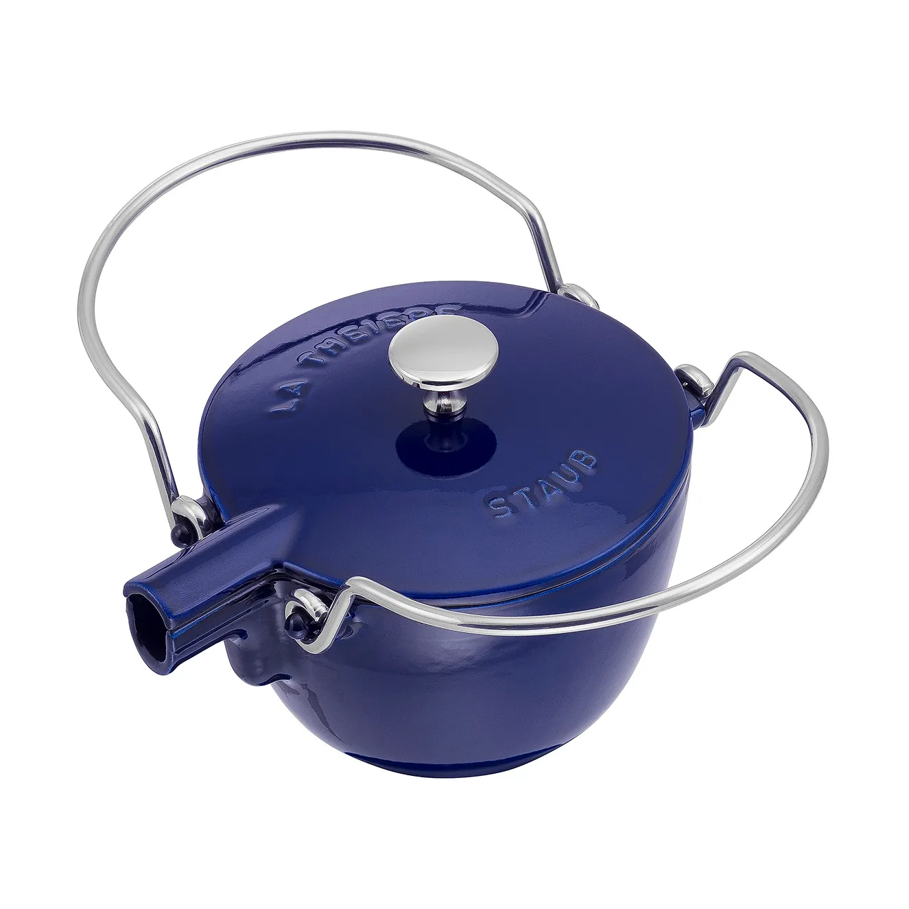 Staub theepot gietijzer rond 1,15 L, Donkerblauw STAUB