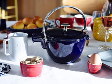 Staub theepot gietijzer rond 1,15 L - Donkerblauw - STAUB
