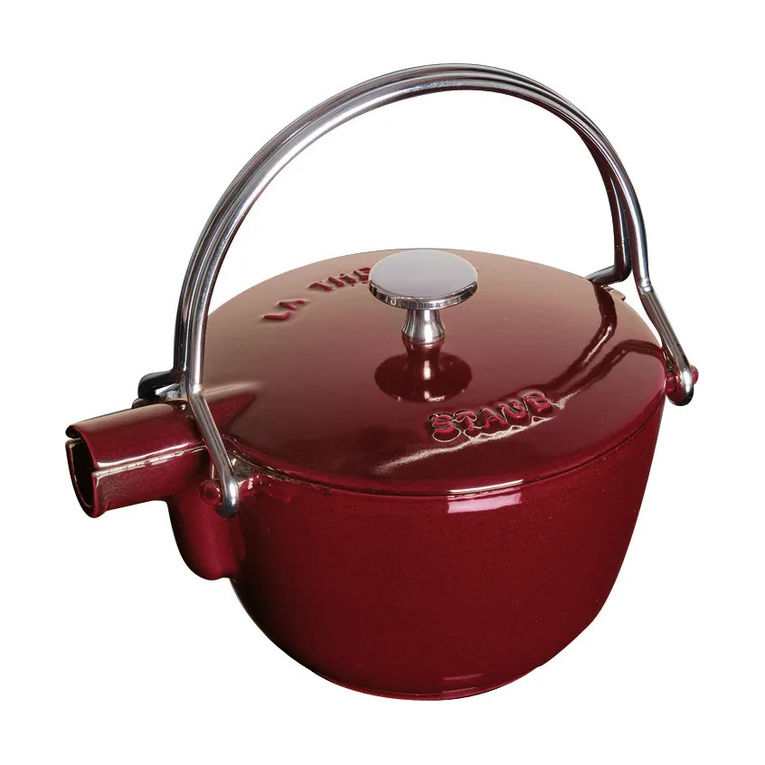 Staub theepot gietijzer rond 1,15 L, Granaatrood STAUB