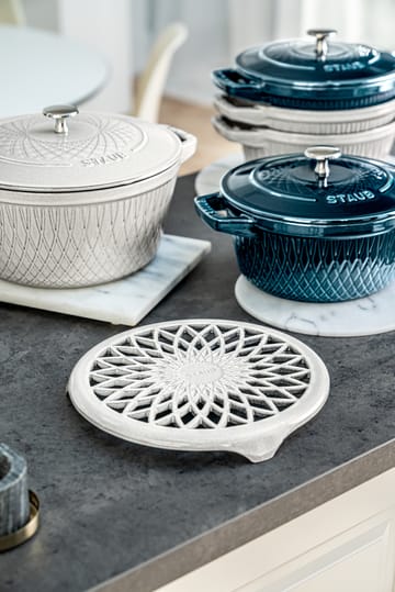 Staub Twister onderzetter 18,5x19 cm - White truffel - STAUB