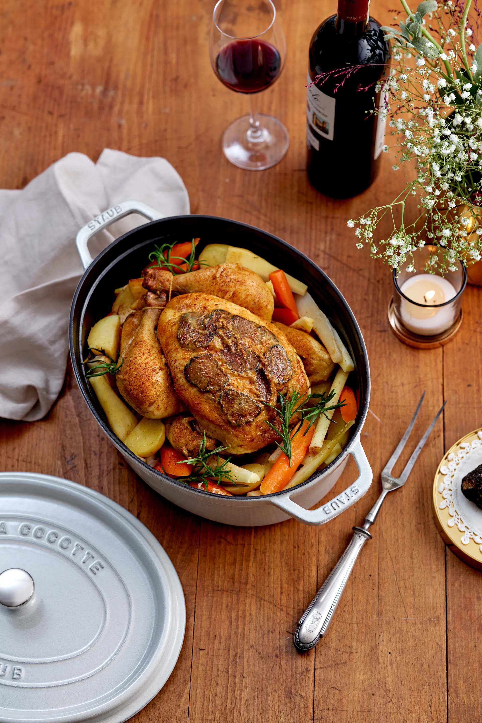 Staub White Truffle stoofpan ovaal, 5,5 l STAUB