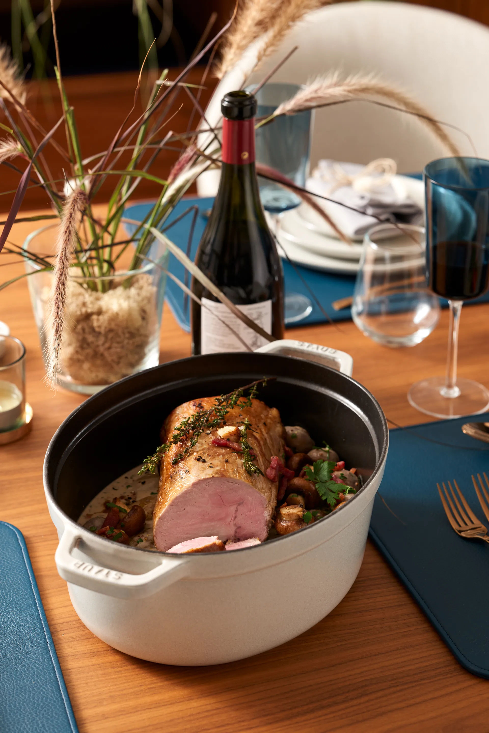 Staub White Truffle stoofpan ovaal, 8 l STAUB