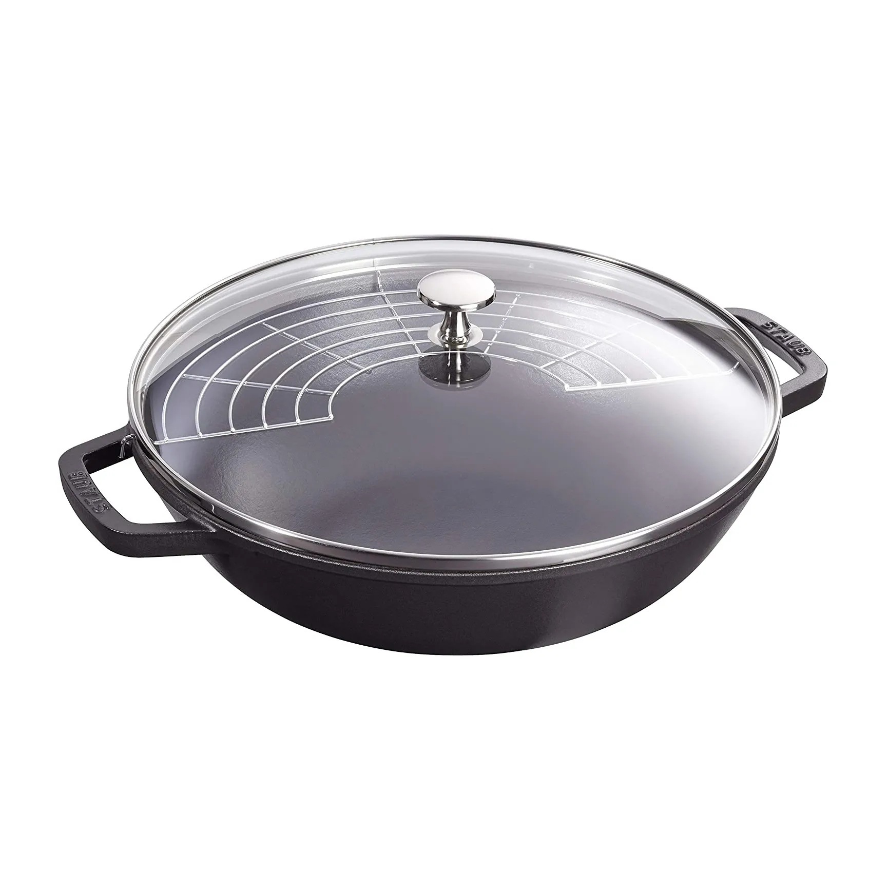 Wok met glazen deksel Ø30 cm 4,4 L, Zwart STAUB