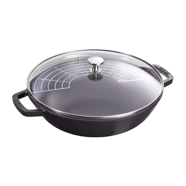 Wok met glazen deksel Ø30 cm 4,4 L - Zwart - STAUB