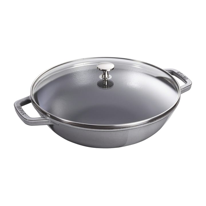 Wok met glazen deksel Ø37 cm 5,7 L - Grijs - STAUB