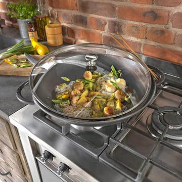 Wok met glazen deksel Ø37 cm 5,7 L - Grijs - STAUB