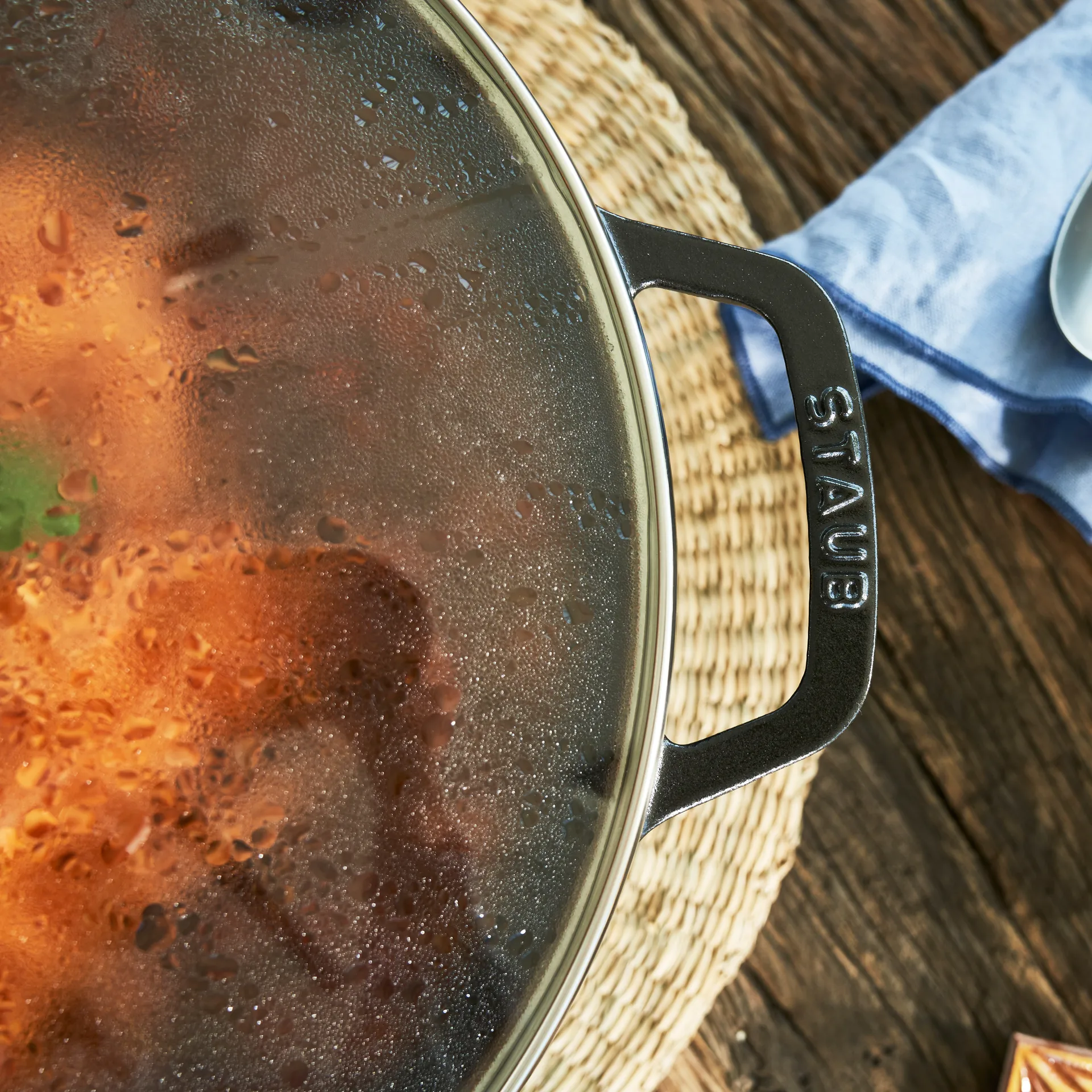 Wok met glazen deksel Ø37 cm 5,7 L, Zwart STAUB