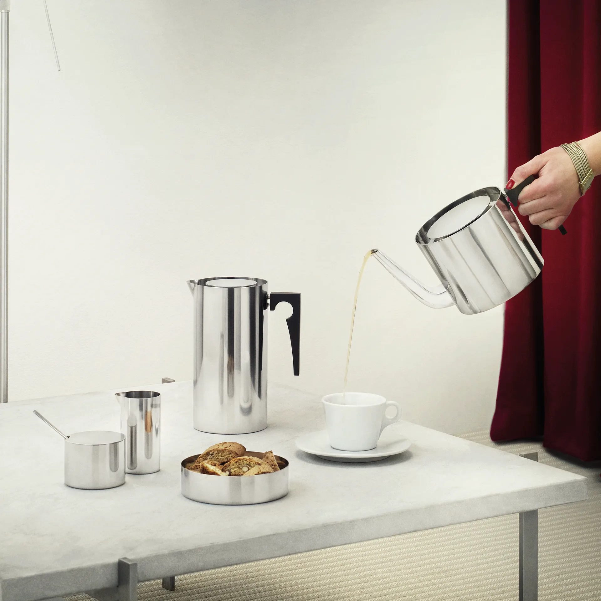 AJ cylinda-line suikerpot, Roestvrij Stelton