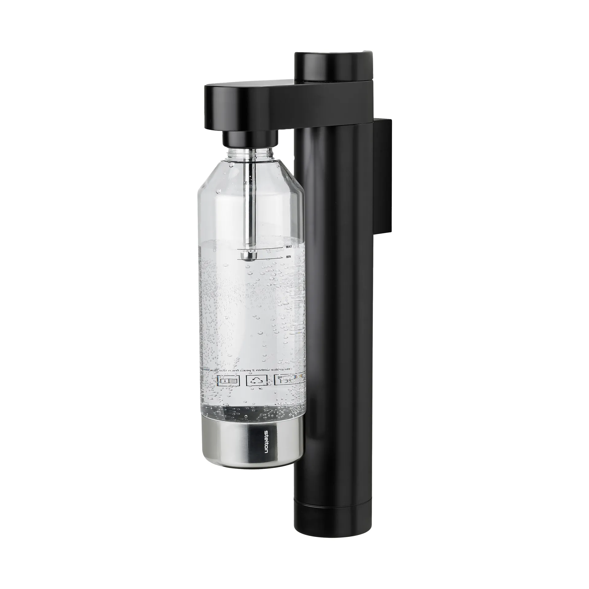 Brus wandgemonteerde sodamachine, Black Stelton