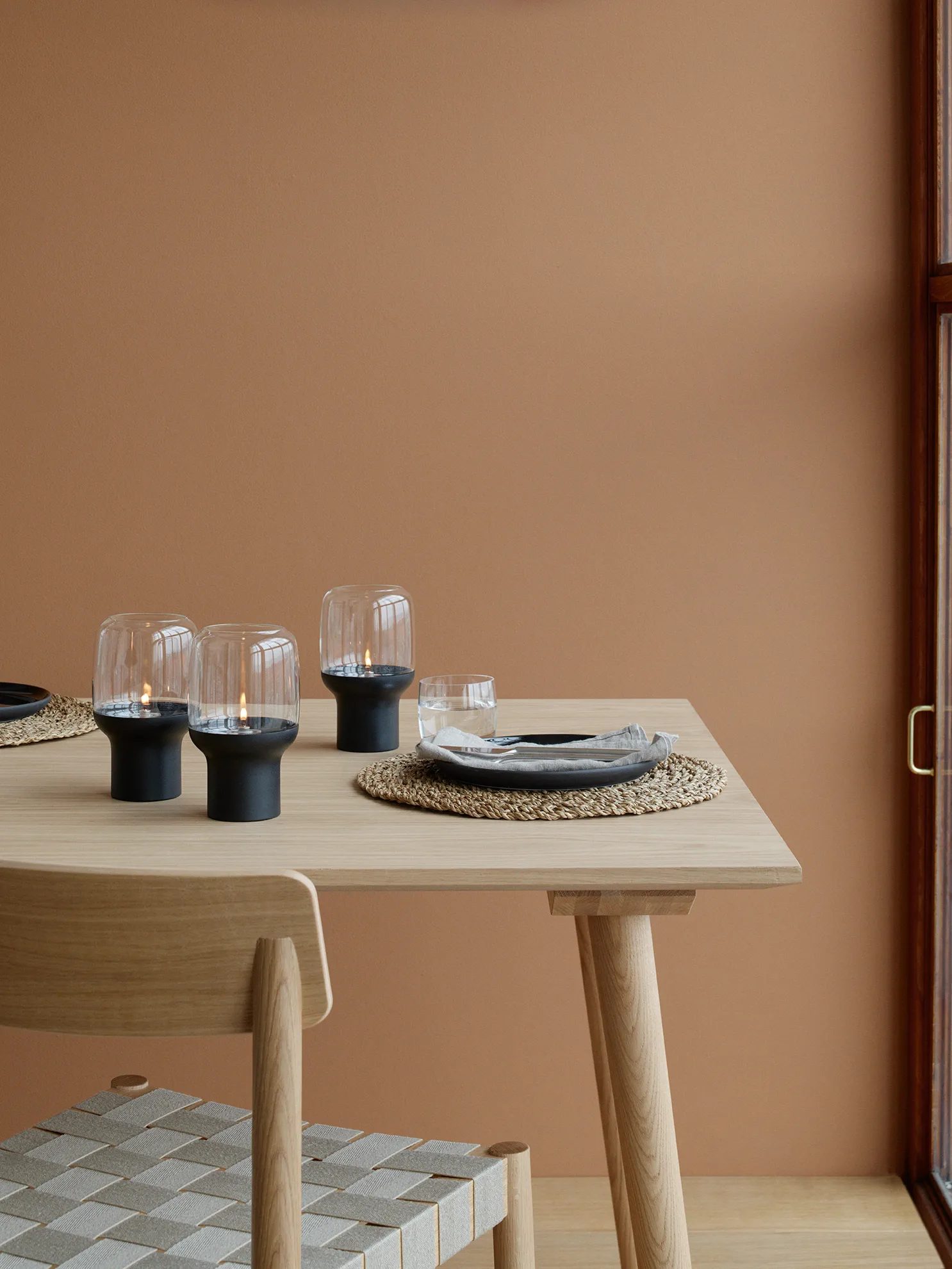 Hoop hurricane waxinelichtjeshouder Ø10 cm, Zwart Stelton