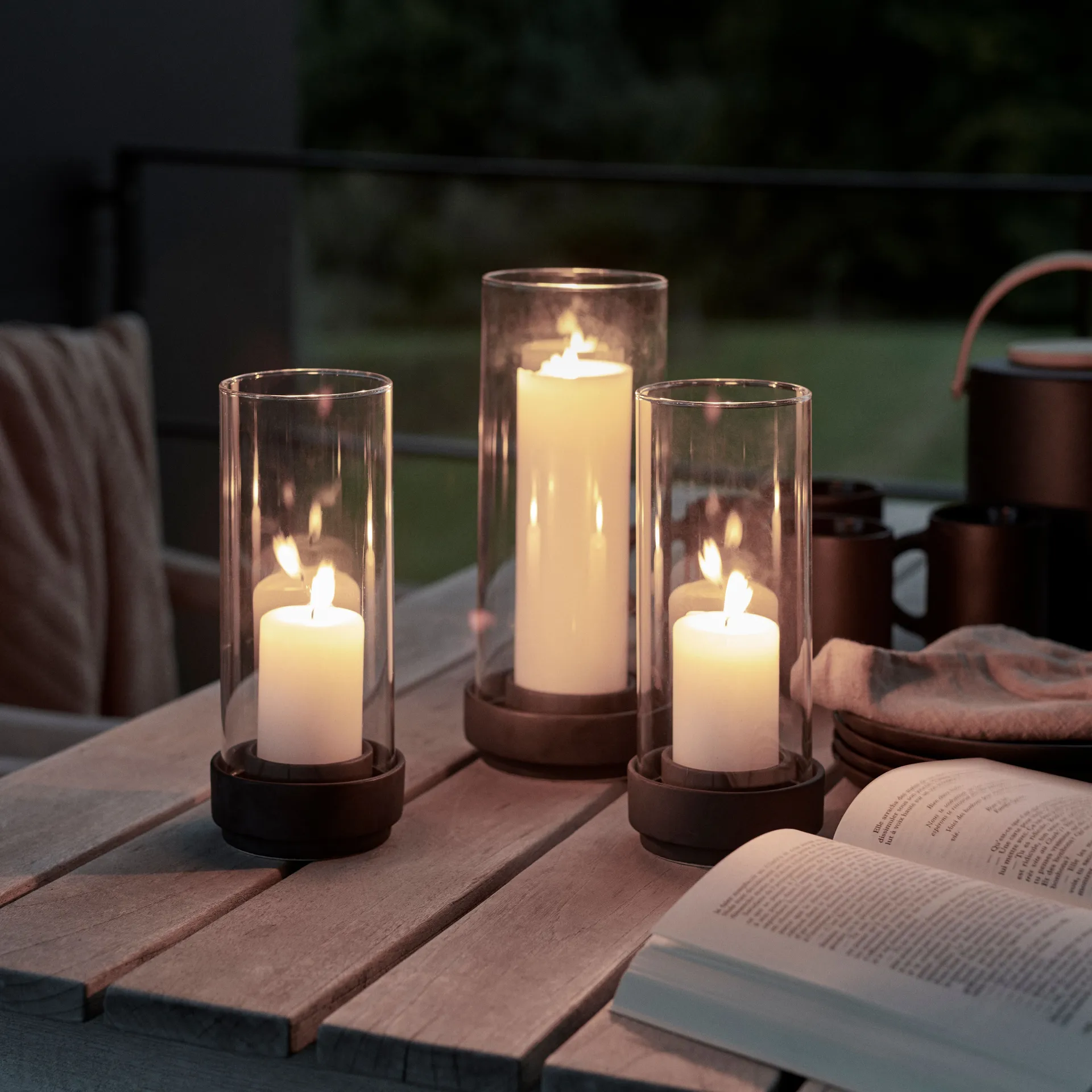 Hurricane kaarsenhouder zwart, Groot Stelton