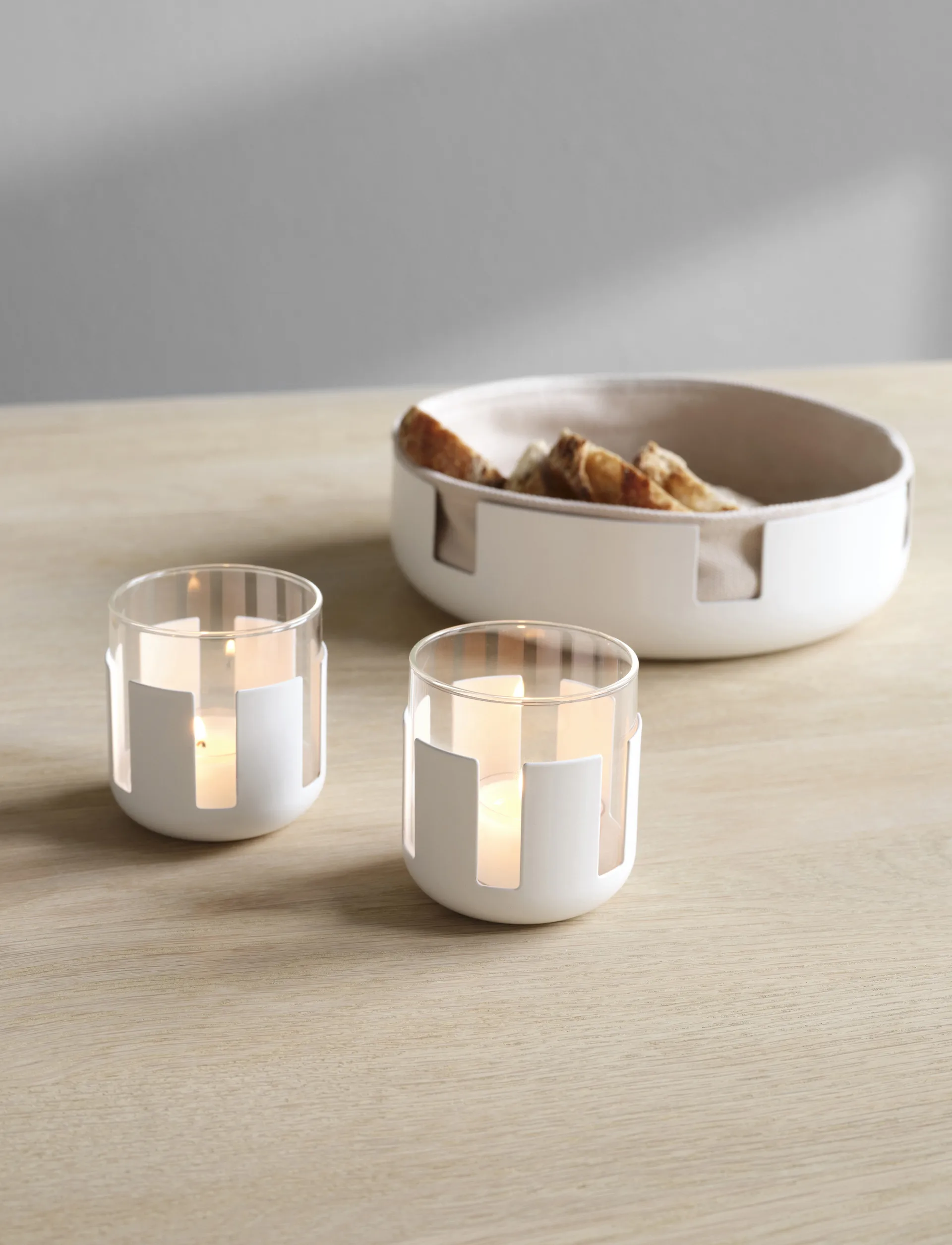 Luna waxinelichtjeshouder 2-pack, Soft white Stelton