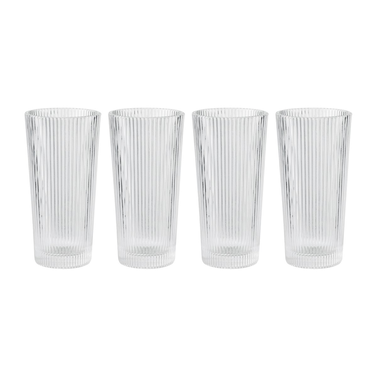 Stelton Pilastro longdrinkglas 30 cl 4-pack Clear | Scandinavisch Interieur | Longdrinkglazen | Transparant