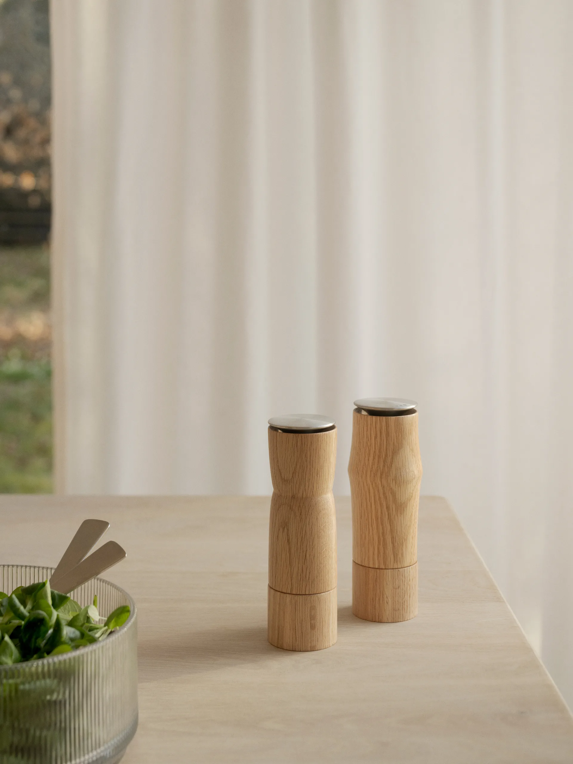 Storm zout- en pepermolen set, Oak Stelton