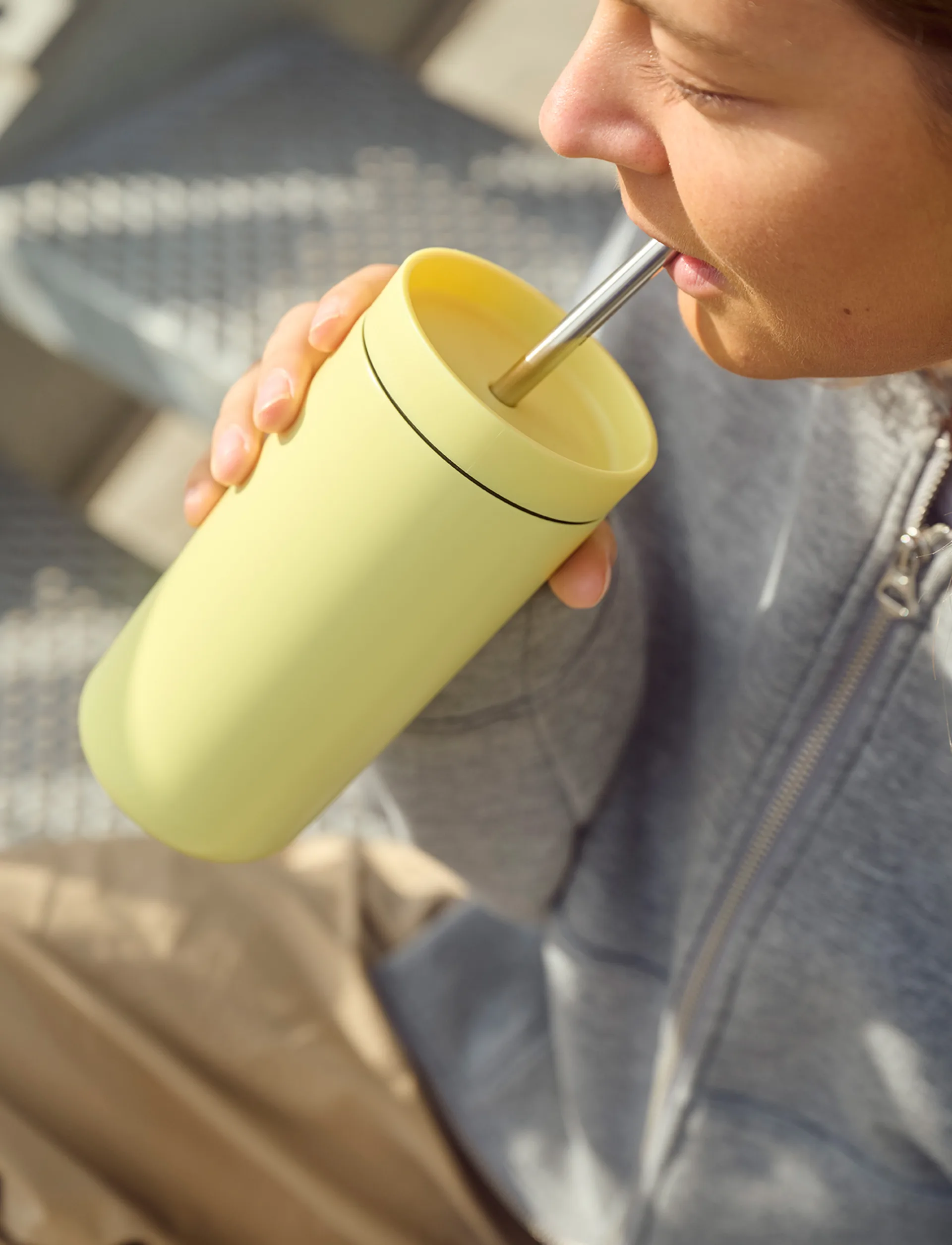 To Go Sip thermosbeker met rietje 0,4 L, Laevis Stelton