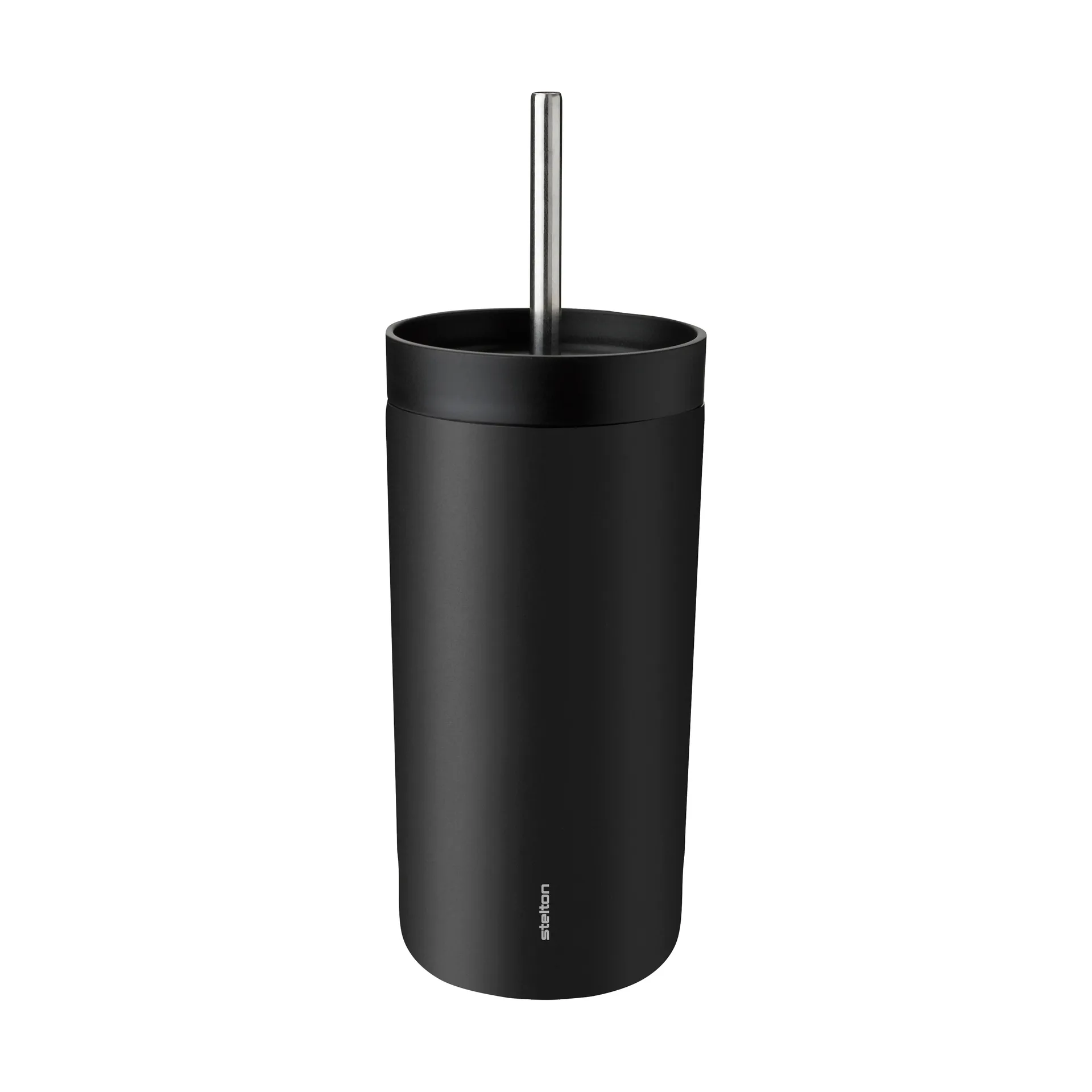 To Go Sip thermosbeker met rietje 0,4 L, Soft black Stelton