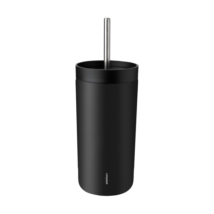 To Go Sip thermosbeker met rietje 0,4 L - Soft black - Stelton