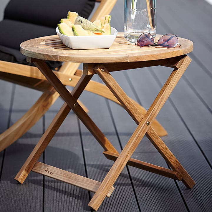Alnö bijzettafel Ø55 cm, Teak Stockamöllan
