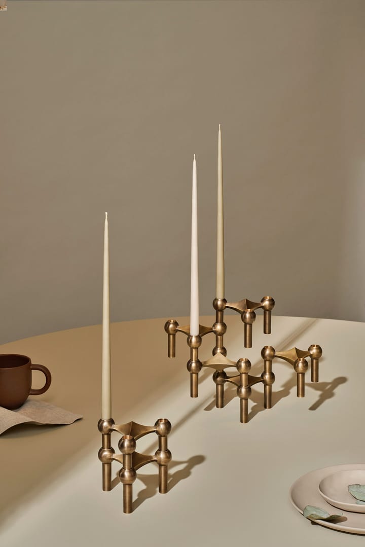 Nagel kandelaar, Bronzed brass STOFF