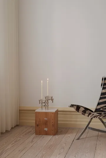 Nagel kandelaar - chroom - STOFF