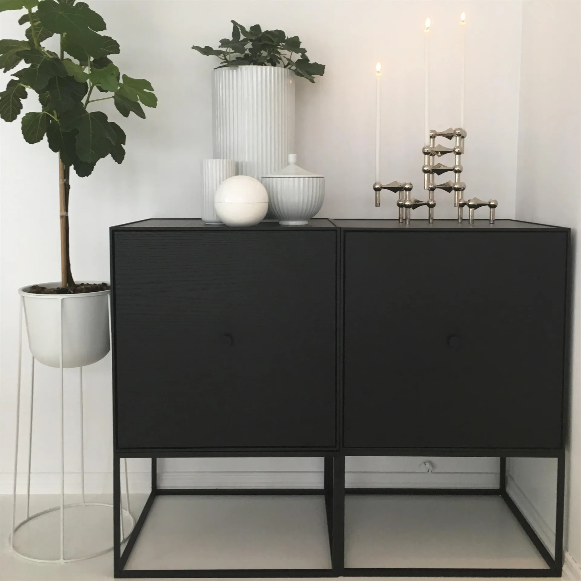 Nagel kandelaar, chroom STOFF