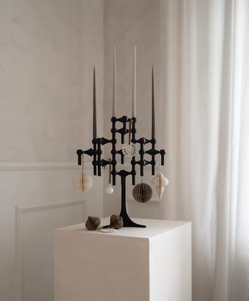 Nagel kandelaar - mat zwart - STOFF