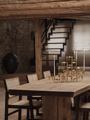 Nagel kandelaar - messing - STOFF