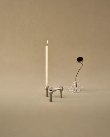 Nagel kandelaar - Geborsteld chroom - STOFF Nagel