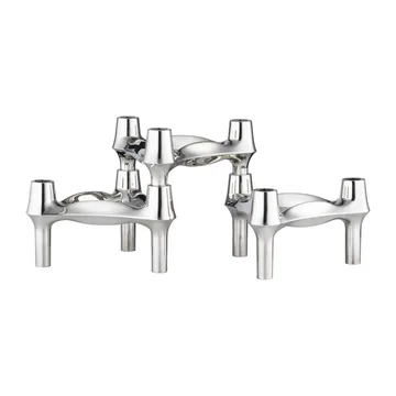 STOFF Nagel BMF kandelaar 3-pack - Chroom - STOFF Nagel