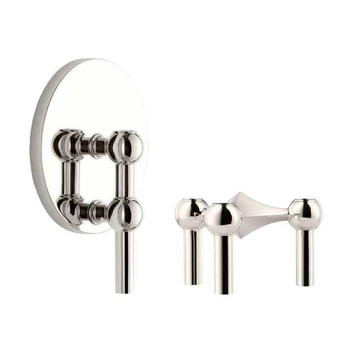 STOFF Nagel kandelaar 2-delig - Chroom - STOFF Nagel