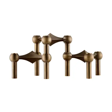 STOFF Nagel kandelaar 3-pack - Bronzed brass - STOFF Nagel