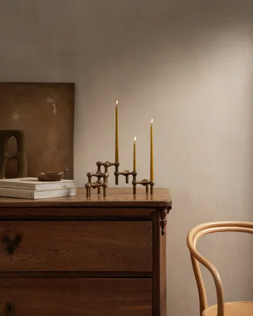 STOFF Nagel kandelaar 3-pack - Bronzed brass - STOFF Nagel