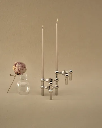 STOFF Nagel kandelaar 3-pack - chroom - STOFF Nagel