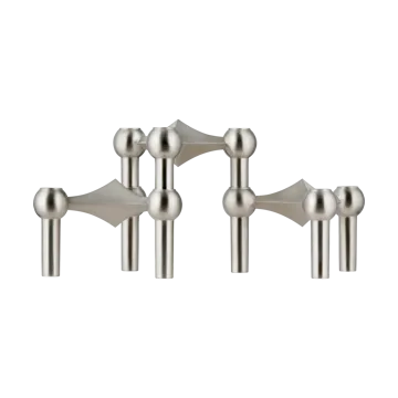 STOFF Nagel kandelaar 3-pack - Geborsteld chroom - STOFF Nagel