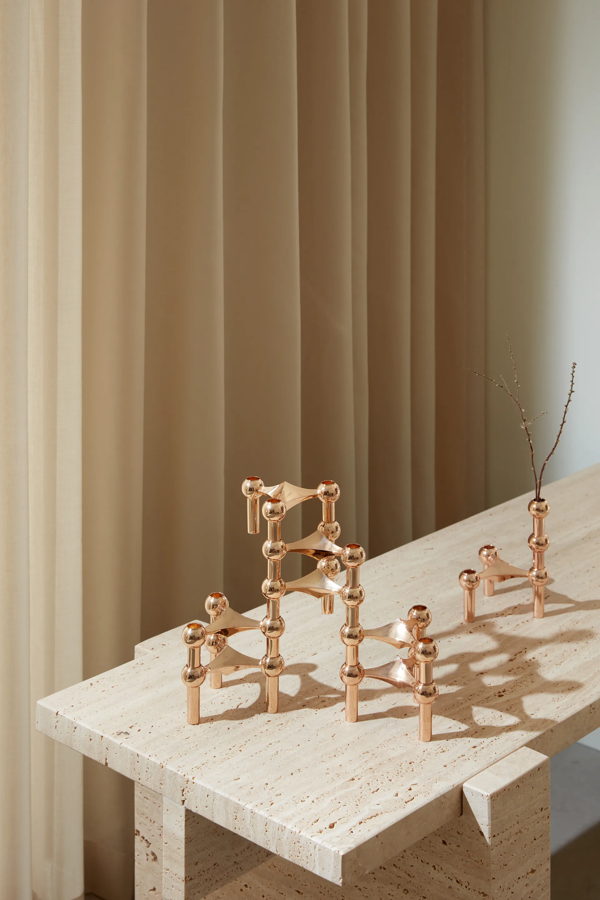 STOFF Nagel kandelaar 3-pack, Roségoud STOFF Nagel