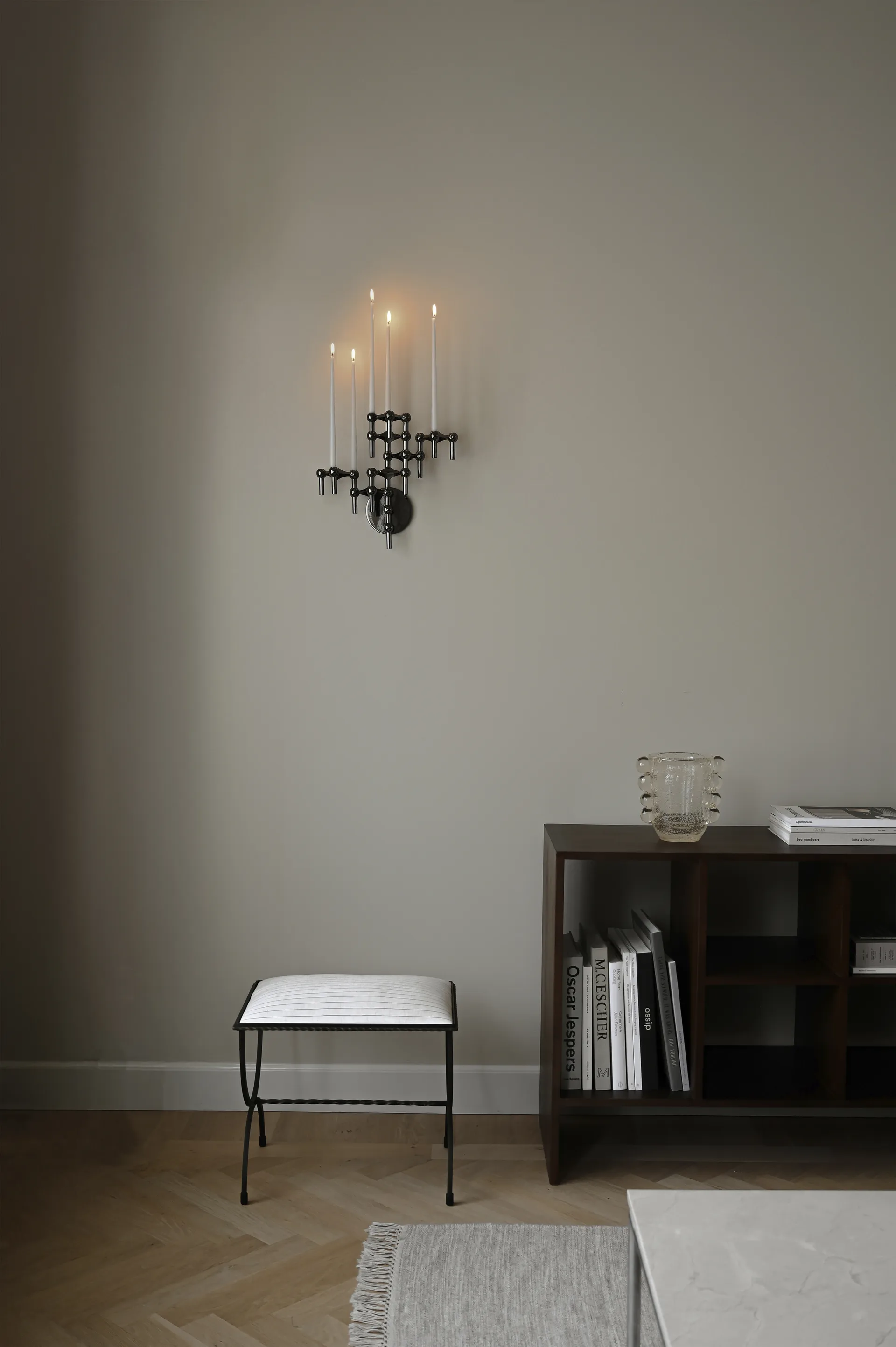 STOFF Nagel kandelaar 3-pack, Zwart chroom STOFF Nagel