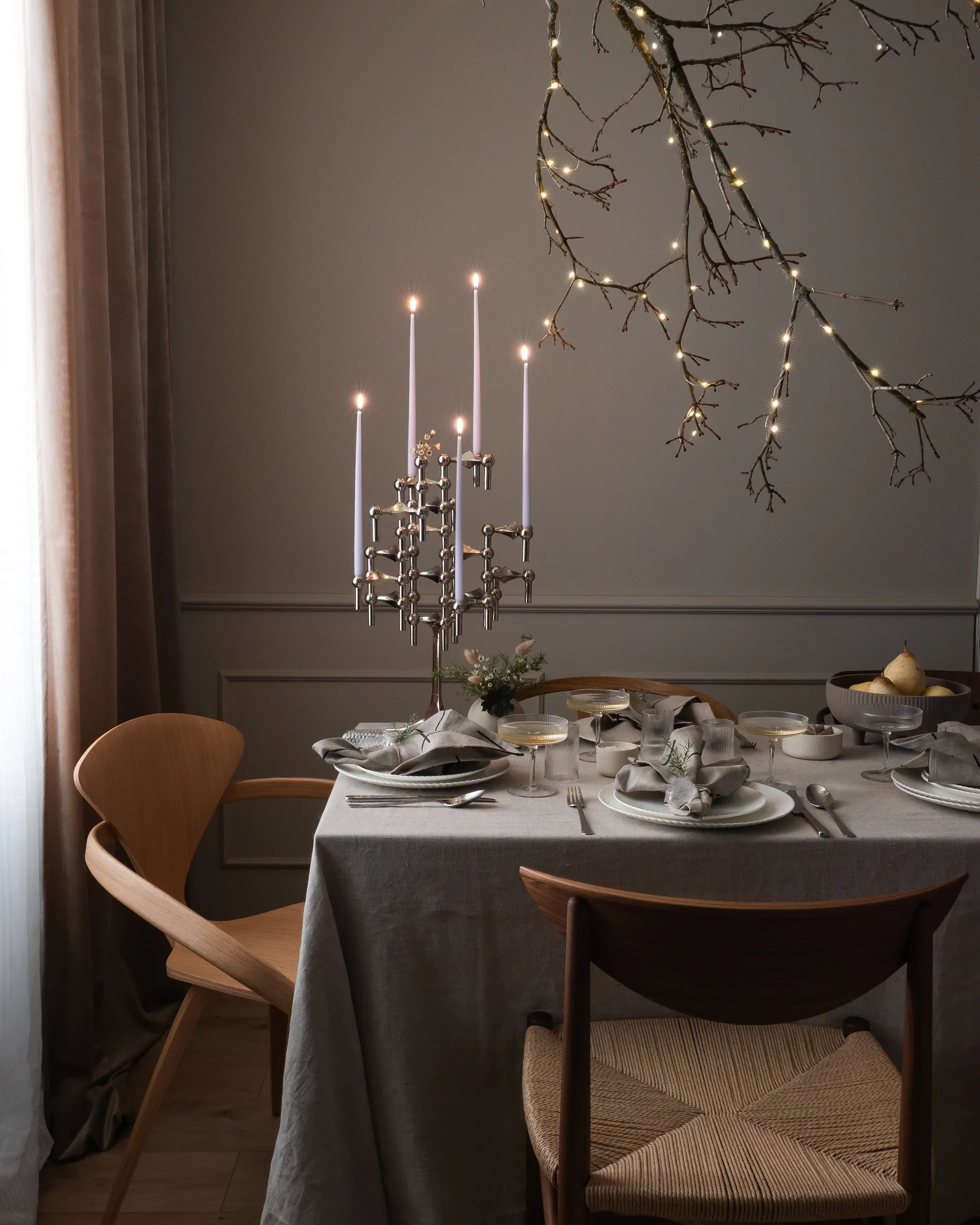 STOFF Nagel kandelaar, Chroom STOFF Nagel