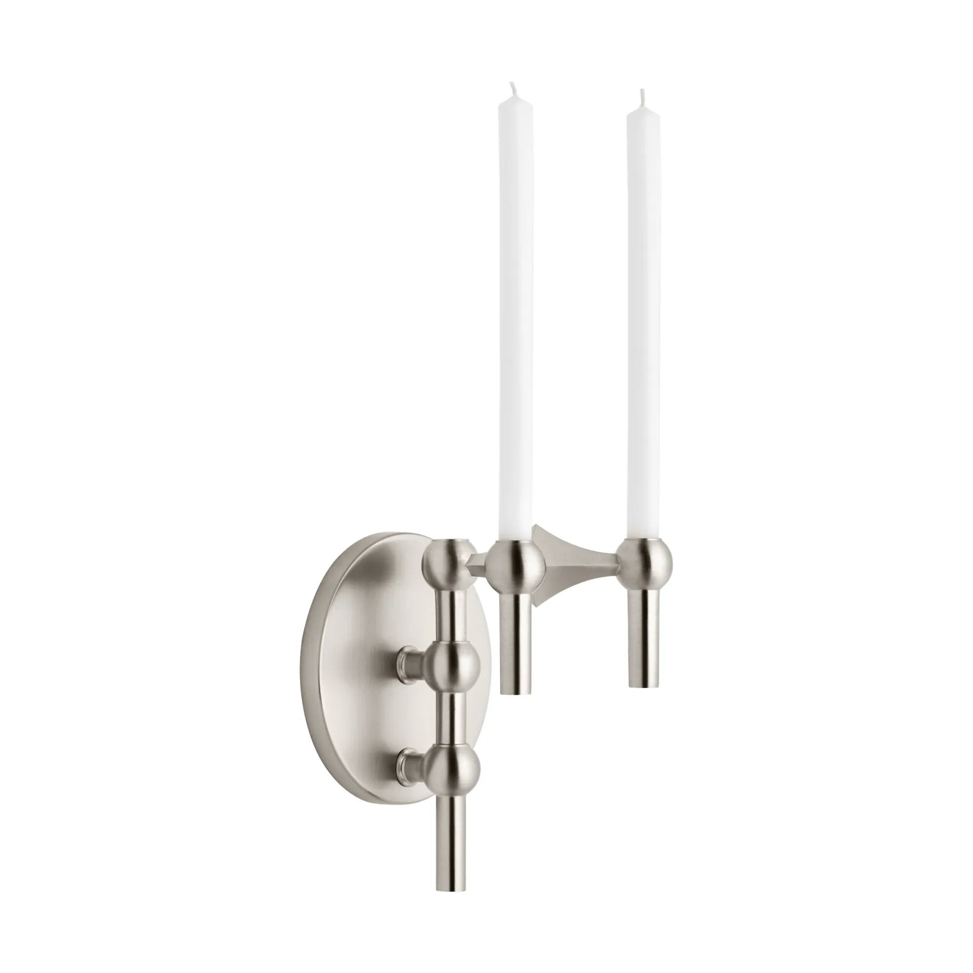 STOFF Nagel kandelaar wand, Geborsteld chroom STOFF Nagel