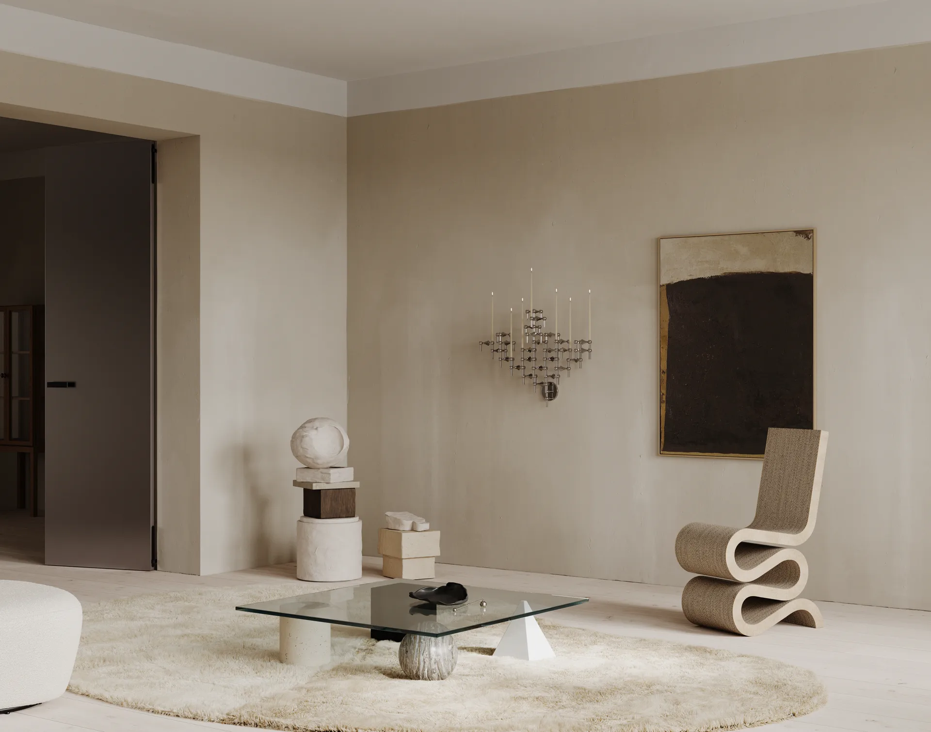 STOFF Nagel muurkandelaar, Chrome STOFF Nagel