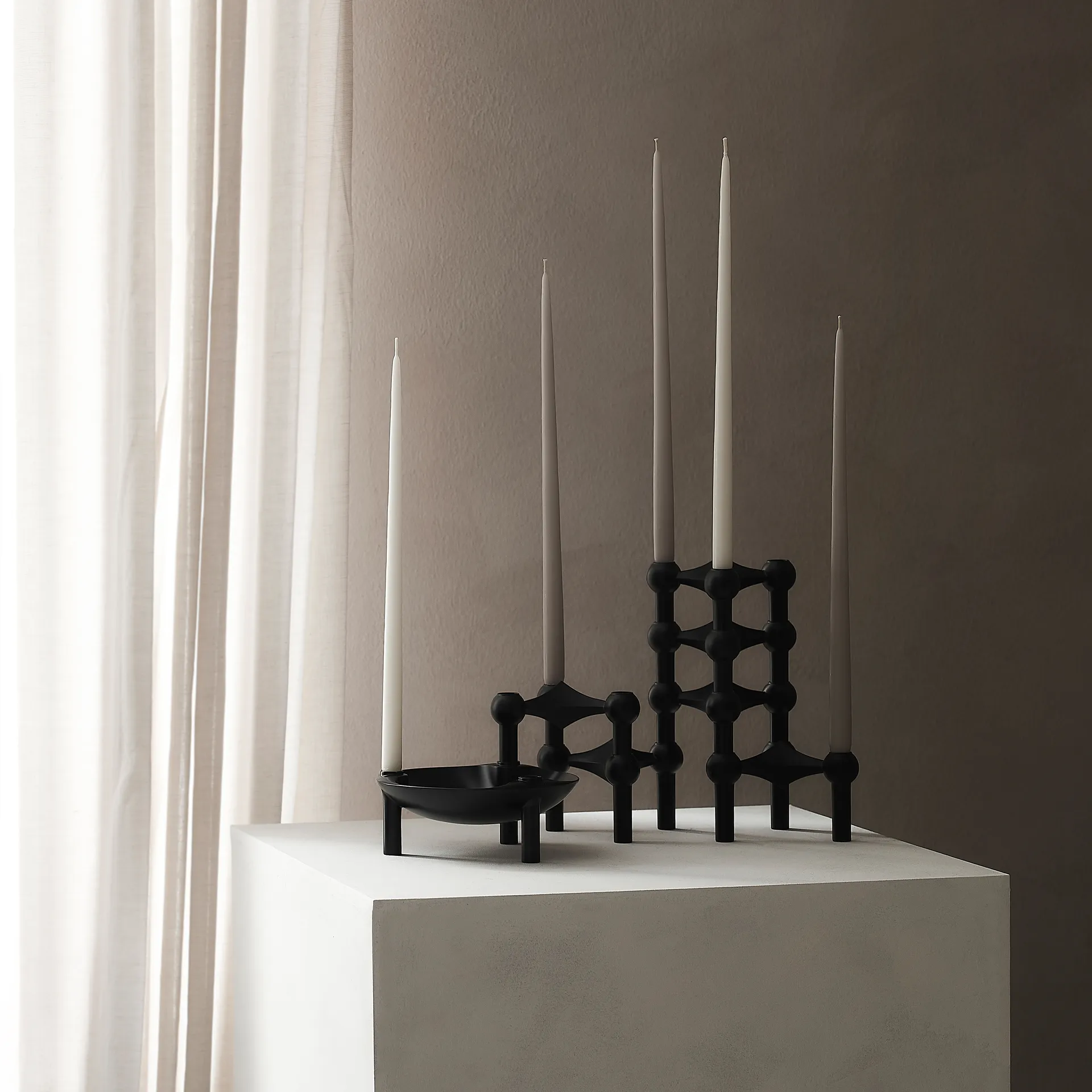 STOFF Nagel taps toelopende kaars by ester & erik 6-pack, Warm grey STOFF Nagel