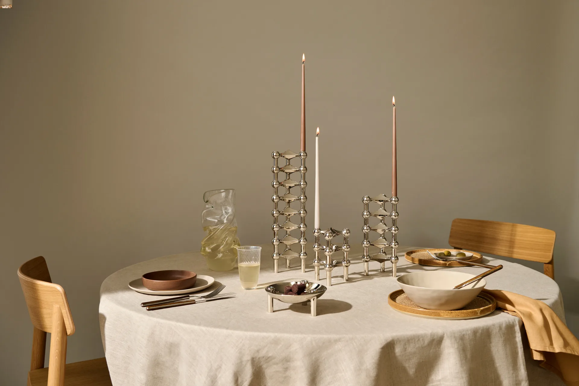 STOFF Nagel taps toelopende kaars by ester & erik 6-pack, Zacht bruin STOFF Nagel