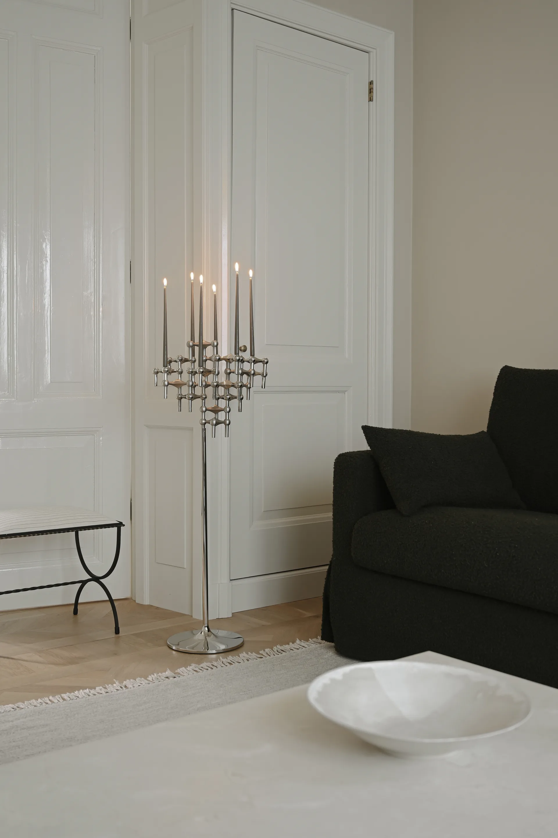 STOFF Nagel vloerstandaard 70 cm, Chrome STOFF Nagel