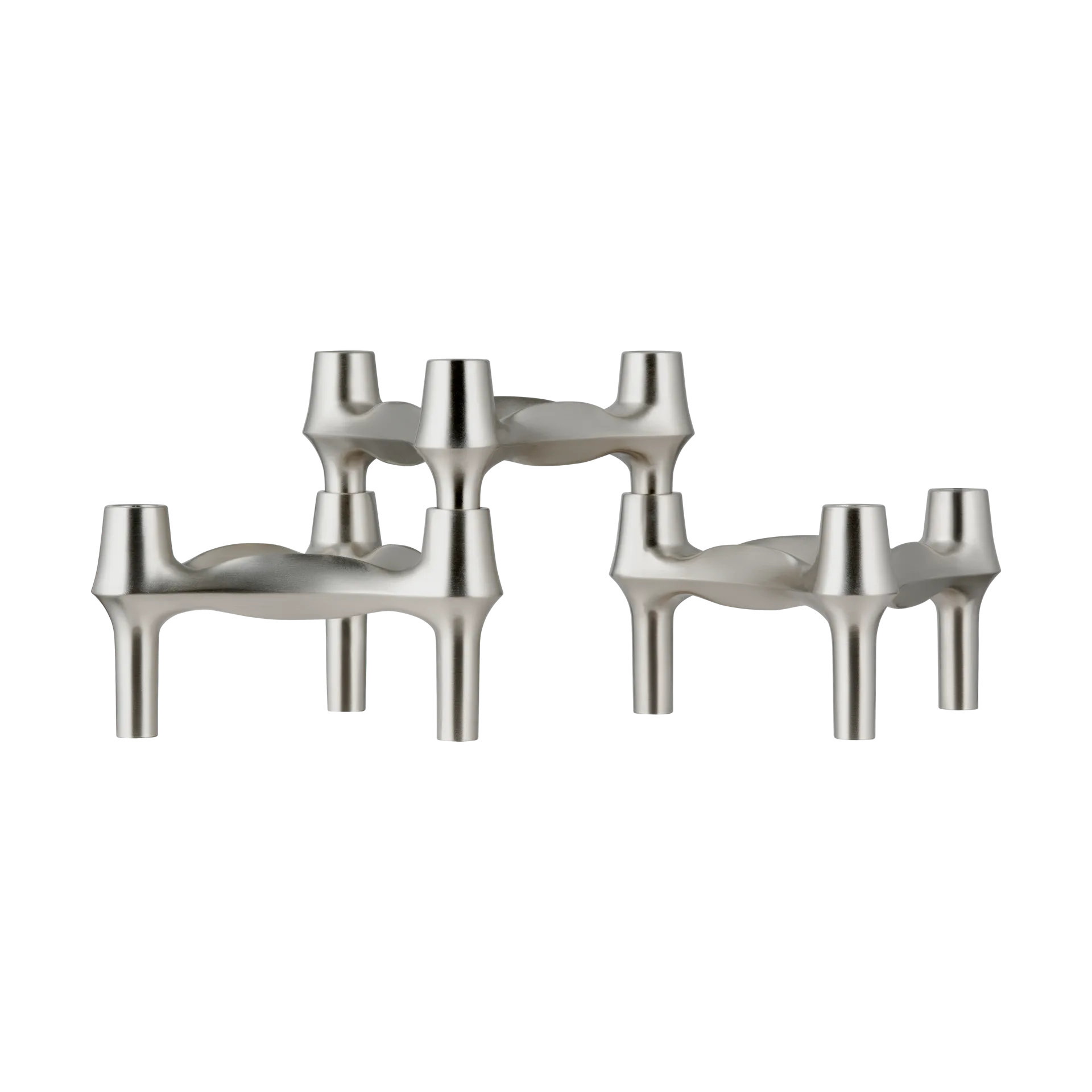 STOFF BMF kandelaar 3-pack, Geborsteld chroom STOFF