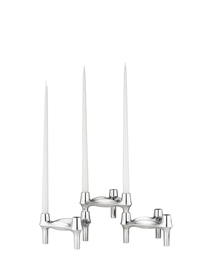 STOFF Nagel BMF kandelaar 3-pack, Chroom STOFF