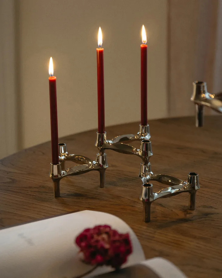 STOFF Nagel BMF kandelaar 3-pack, Chroom STOFF