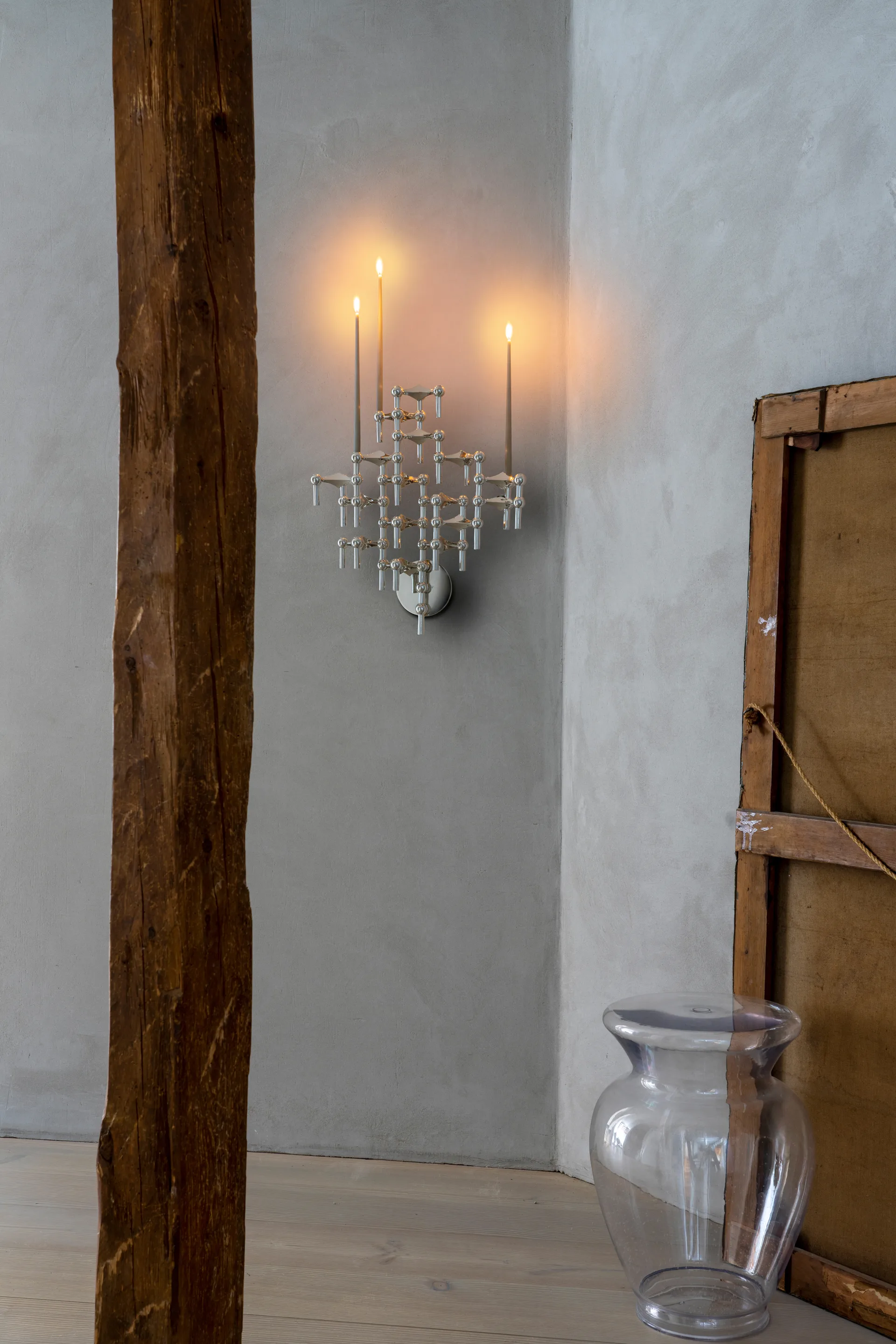 STOFF Nagel kandelaar 2-delig - Chroom STOFF